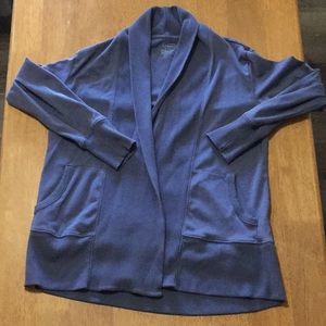 LL Bean 100% supima cotton blue cardigan women M